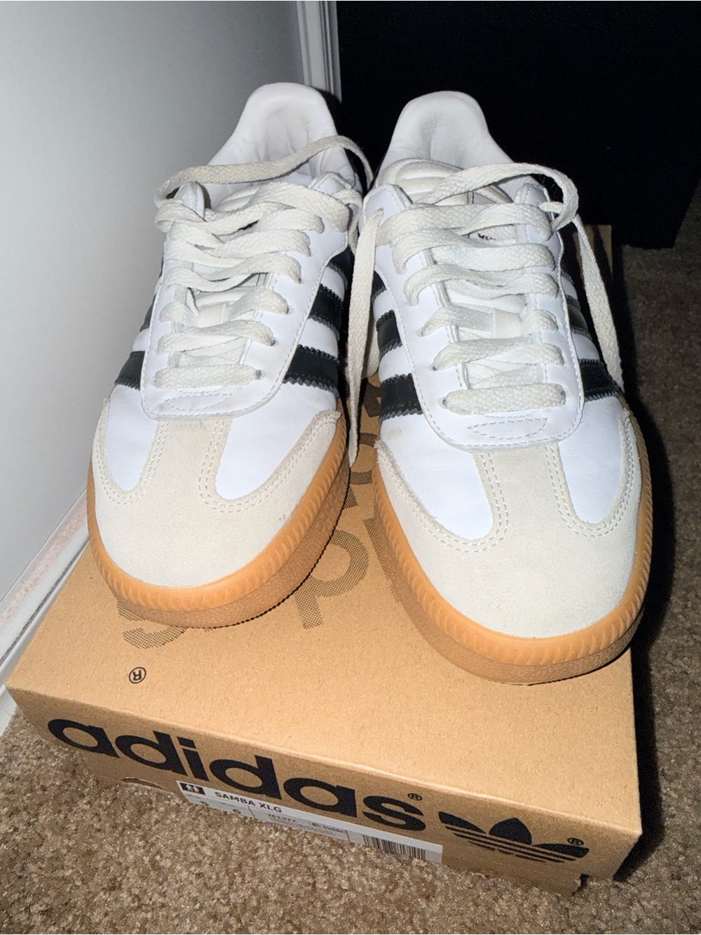 adidas Samba XLG Shoe Box Label – White/Black/Gum